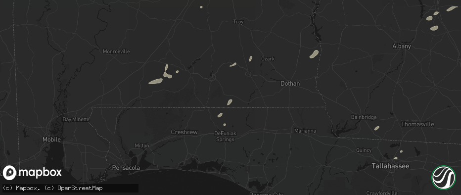 Hail map in Samson, AL on July 10, 2026