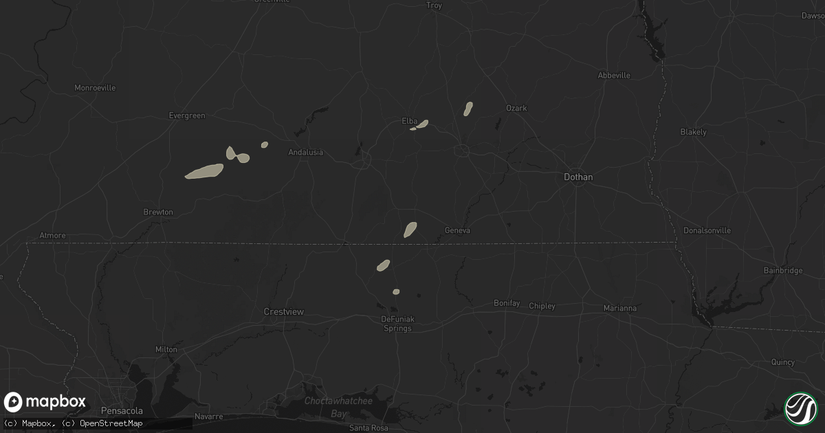 Hail map in Samson, AL on July 10, 2026