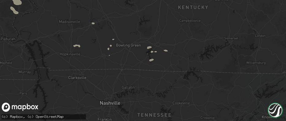 Hail map in Scottsville, KY on July 10, 2026