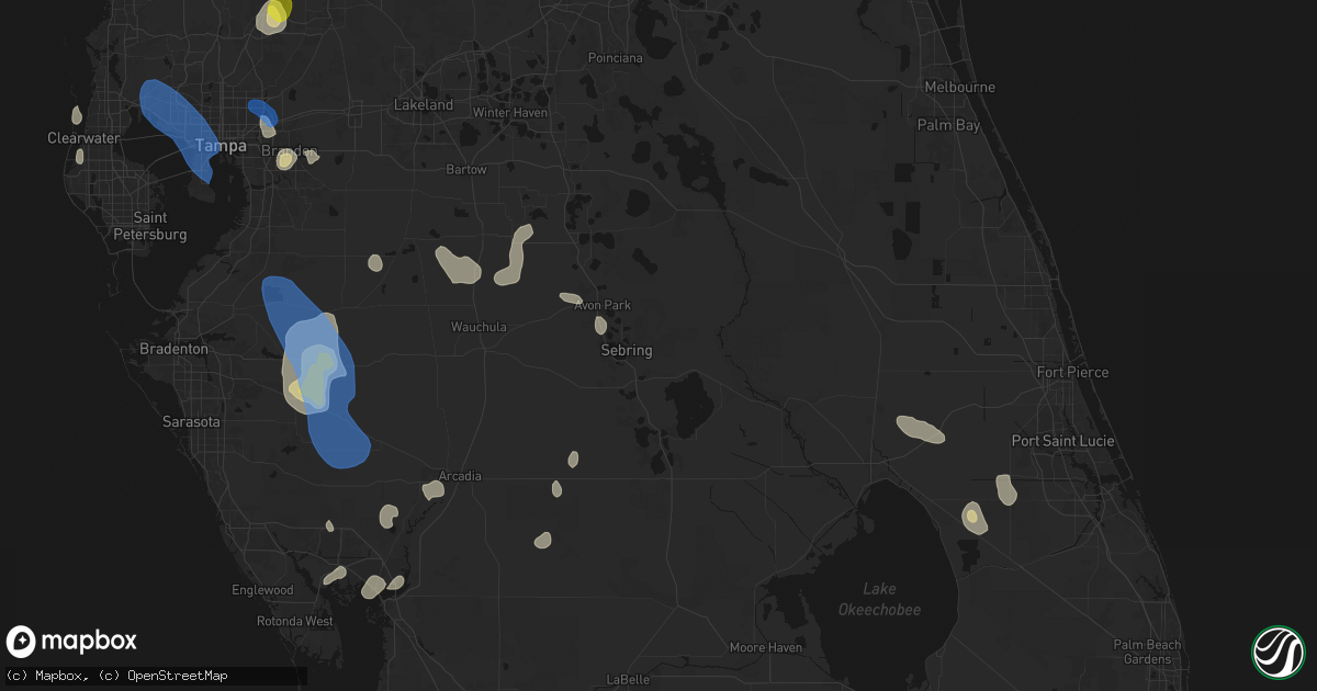 Hail map in Sebring, FL on July 10, 2026