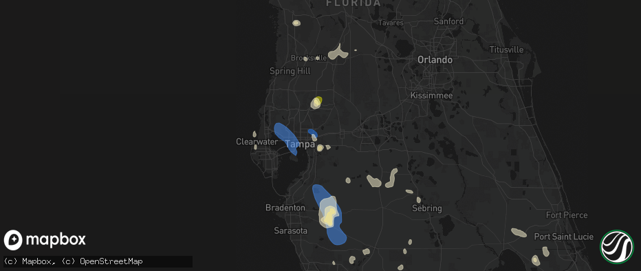 Hail map in Seffner, FL on July 10, 2026