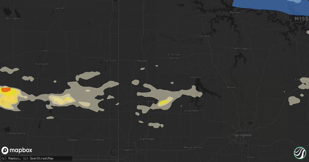 Hail map in Sheldon, MO on July 10, 2026