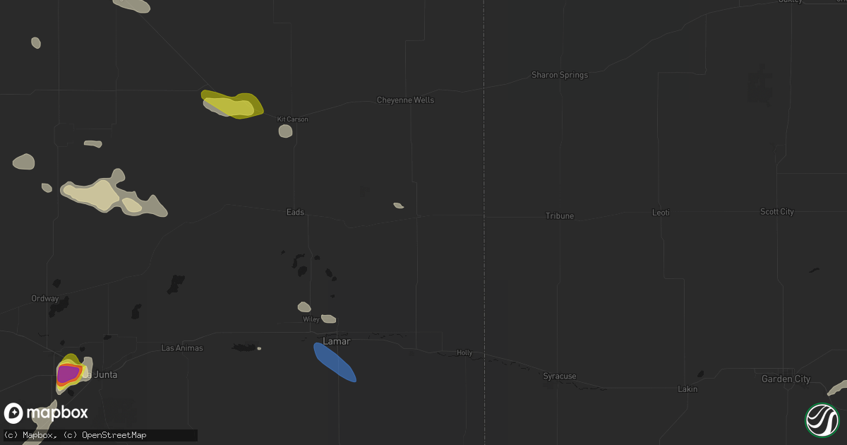 Hail map in Sheridan Lake, CO on July 10, 2026