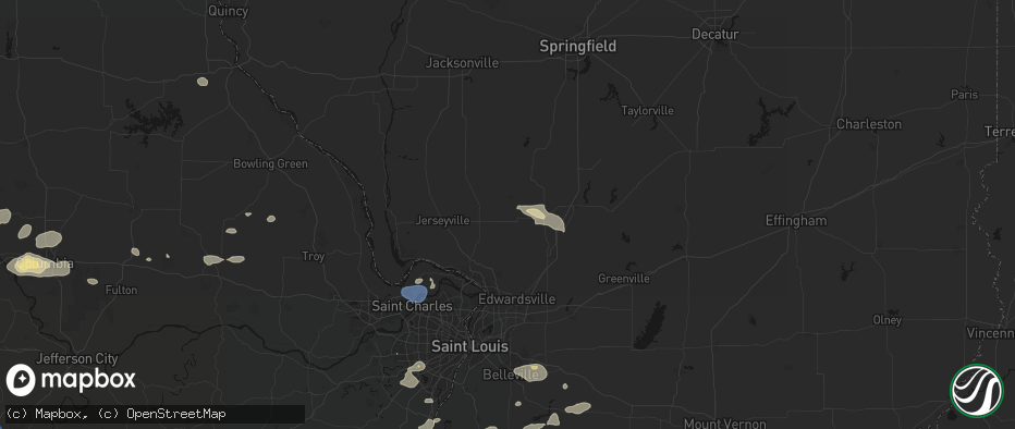 Hail map in Shipman, IL on July 10, 2026