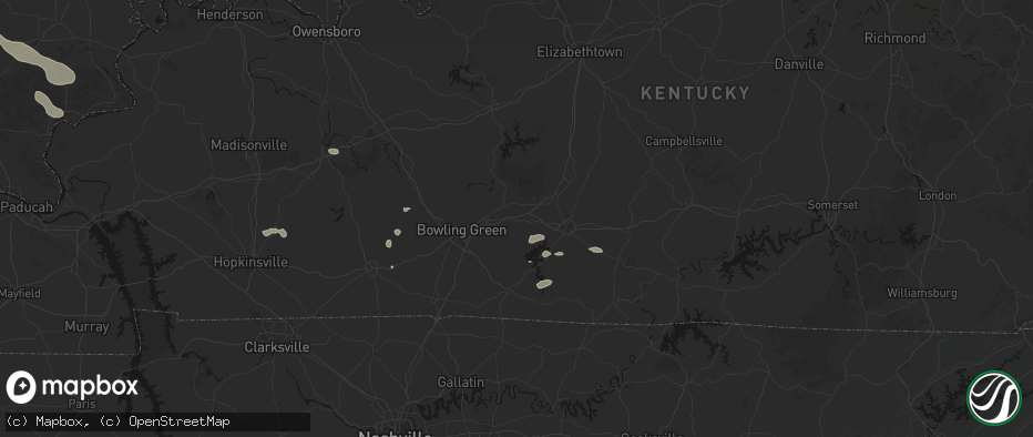 Hail map in Smiths Grove, KY on July 10, 2026