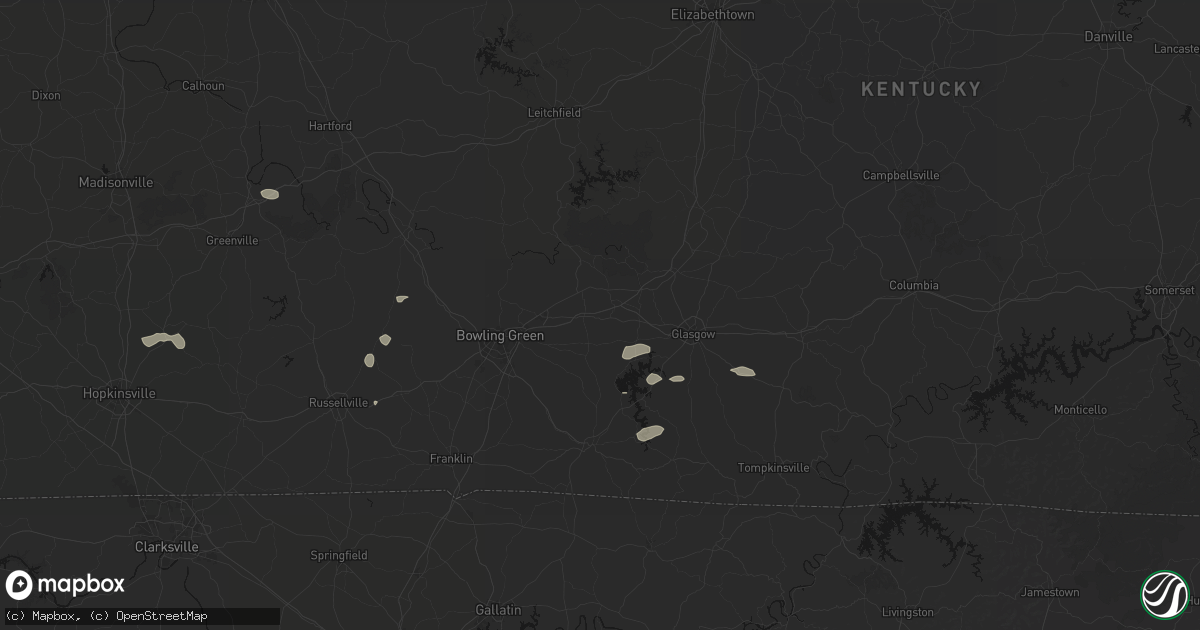 Hail map in Smiths Grove, KY on July 10, 2026