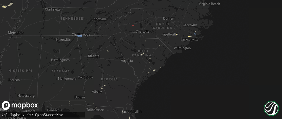 Hail map in South Carolina on July 10, 2026