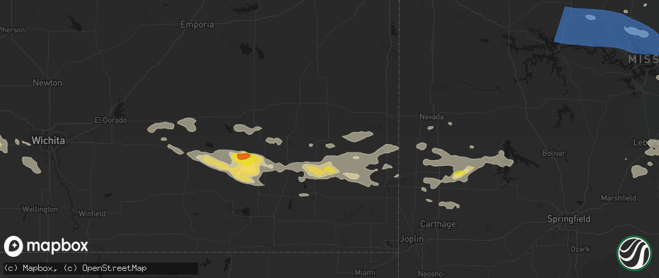 Hail map in Stark, KS on July 10, 2026