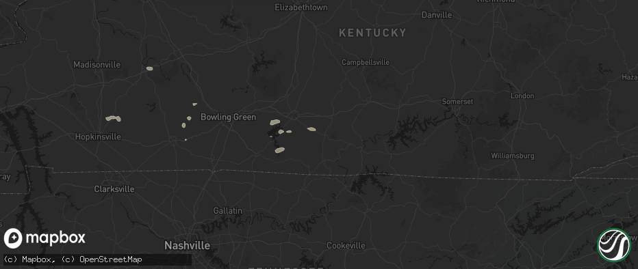 Hail map in Summer Shade, KY on July 10, 2026
