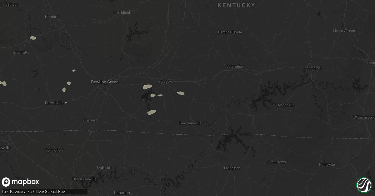 Hail map in Summer Shade, KY on July 10, 2026