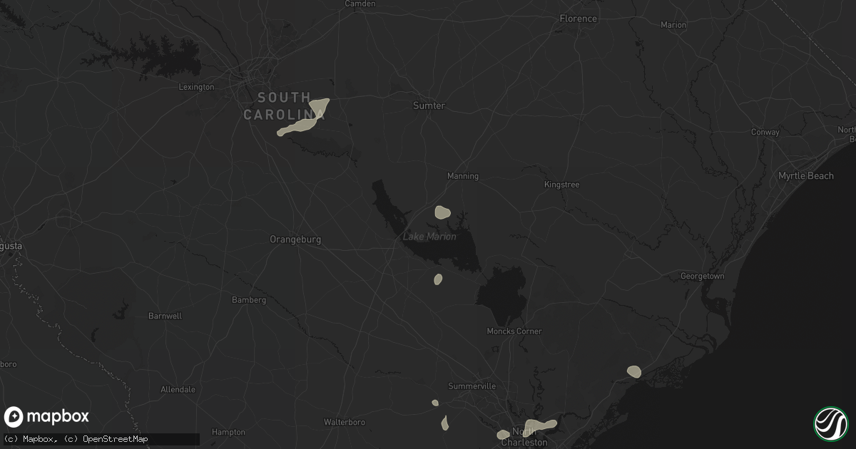 Hail map in Summerton, SC on July 10, 2026
