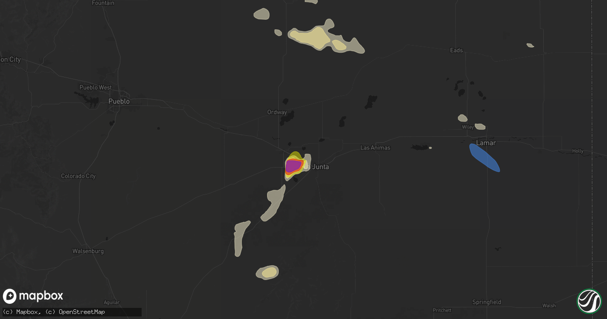 Hail map in Swink, CO on July 10, 2026