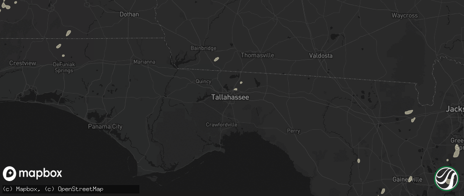 Hail map in Tallahassee, FL on July 10, 2026