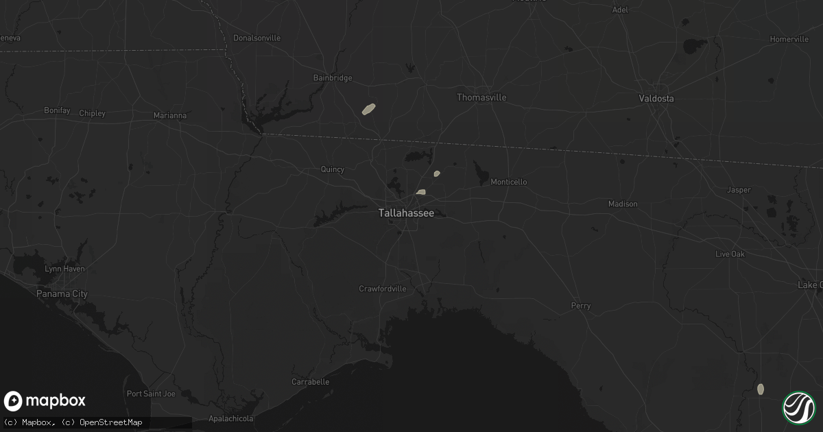 Hail map in Tallahassee, FL on July 10, 2026