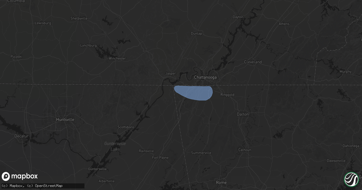 Hail map in Trenton, GA on July 10, 2026