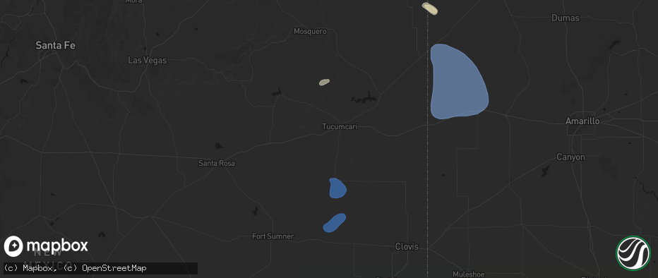 Hail map in Tucumcari, NM on July 10, 2026