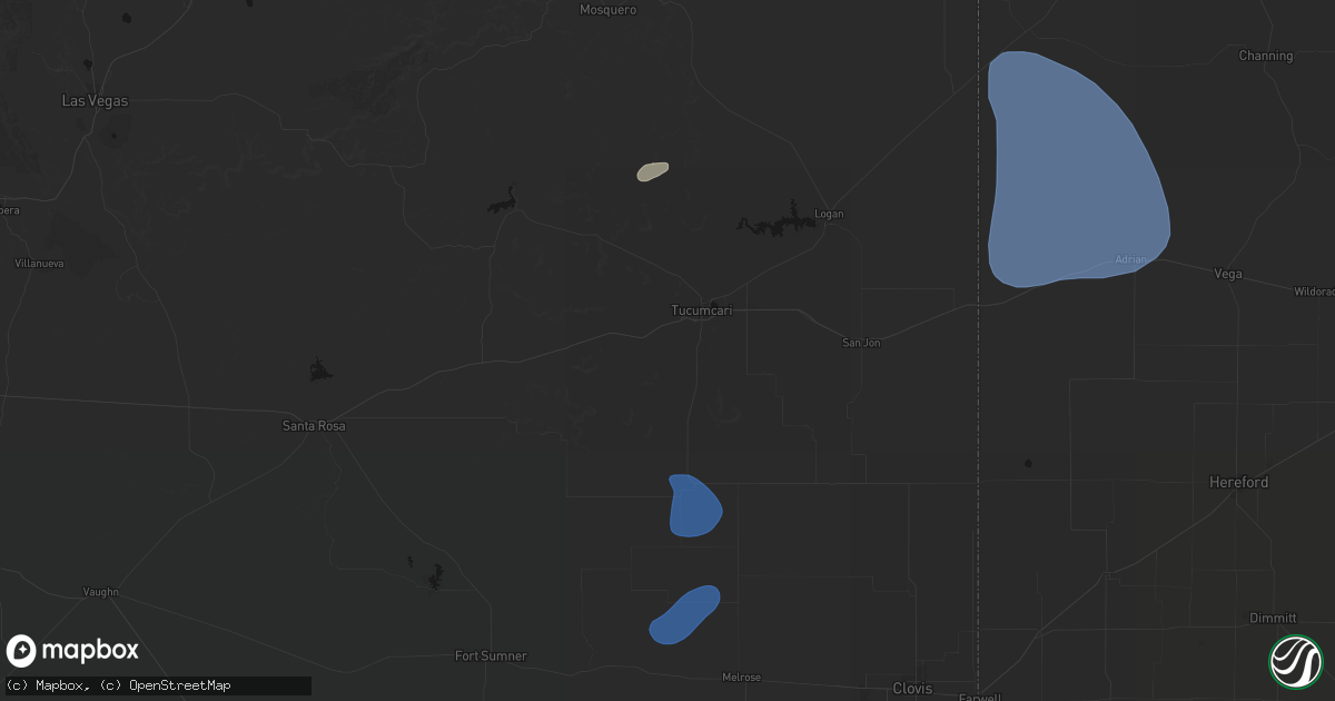 Hail map in Tucumcari, NM on July 10, 2026