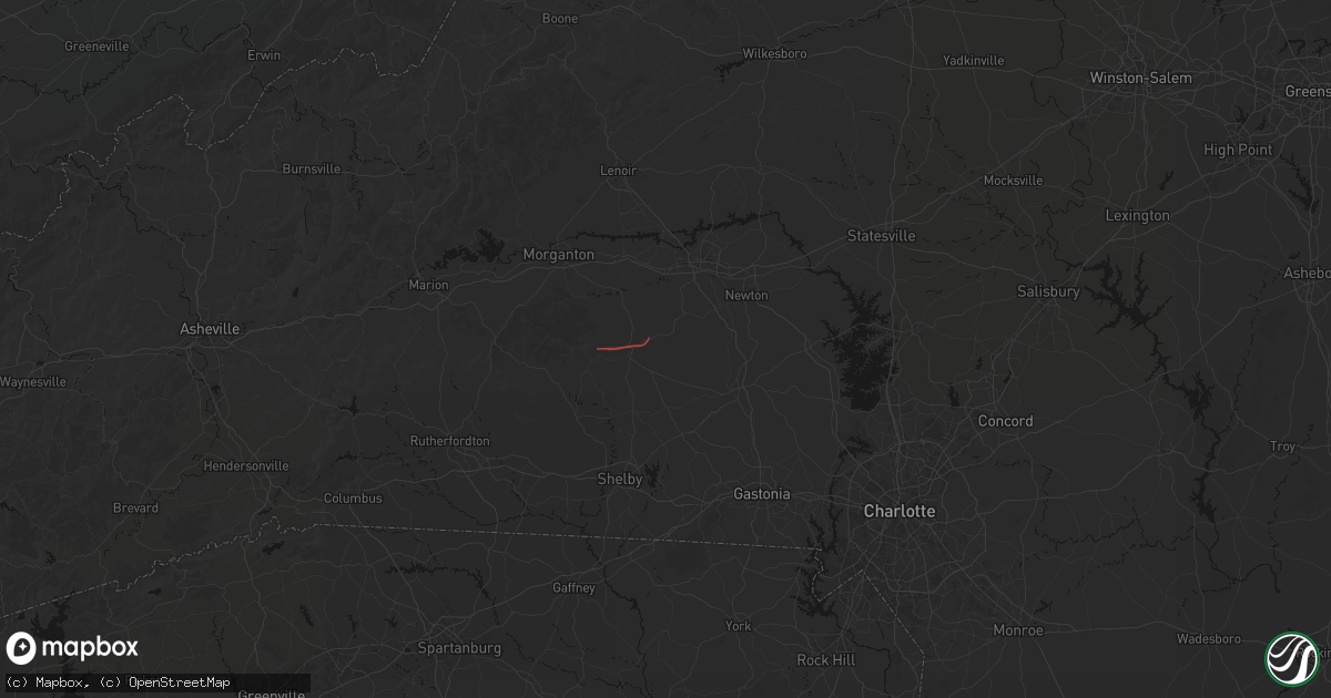 Hail map in Vale, NC on July 10, 2026