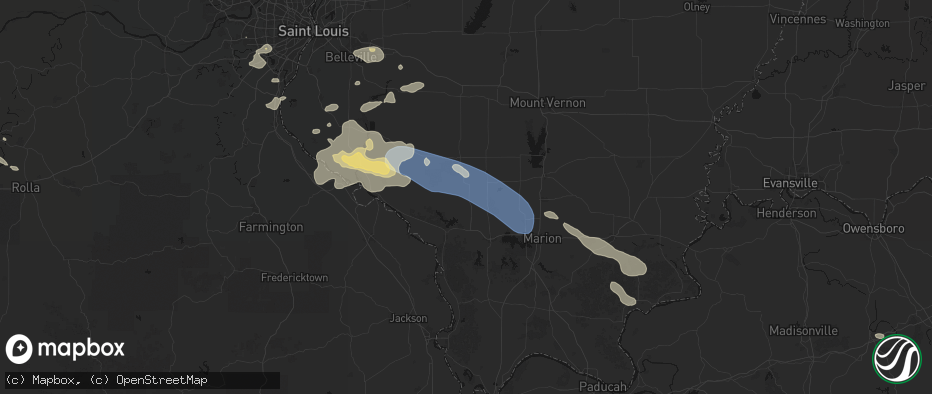 Hail map in Vergennes, IL on July 10, 2026