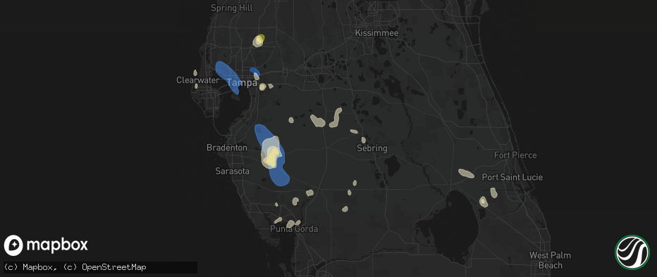 Hail map in Wauchula, FL on July 10, 2026