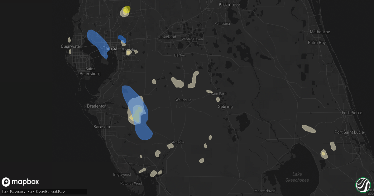 Hail map in Wauchula, FL on July 10, 2026