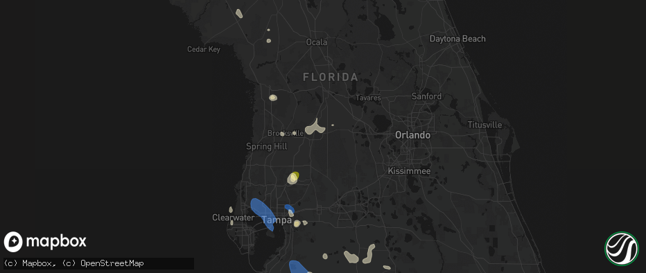 Hail map in Webster, FL on July 10, 2026