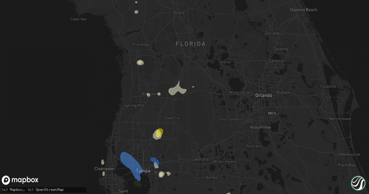 Hail map in Webster, FL on July 10, 2026