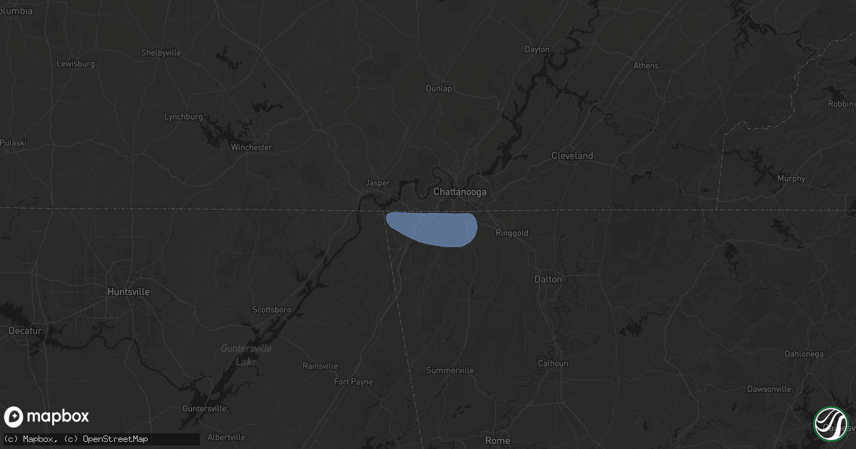 Hail map in Wildwood, GA on July 10, 2026