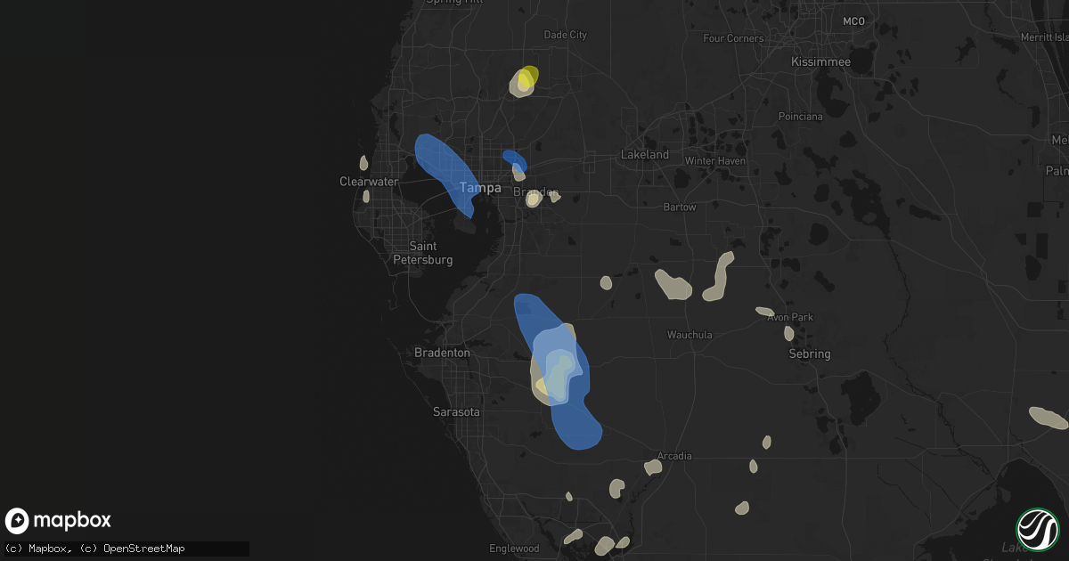 Hail map in Wimauma, FL on July 10, 2026