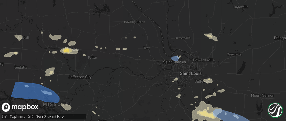 Hail map in Wright City, MO on July 10, 2026