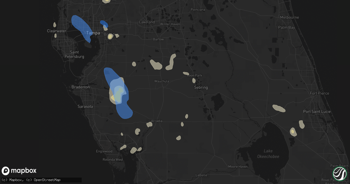 Hail map in Zolfo Springs, FL on July 10, 2026