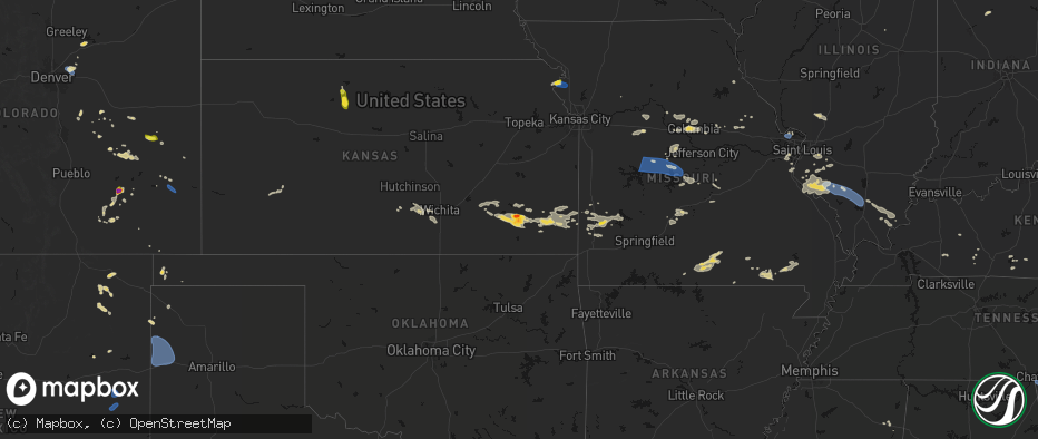 Hail map on July 10, 2026
