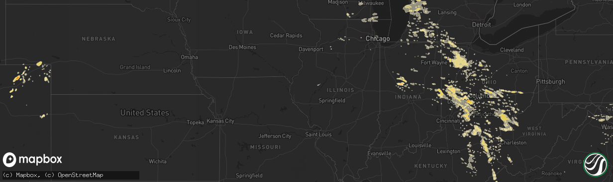 Hail map in Illinois on July 11, 2011