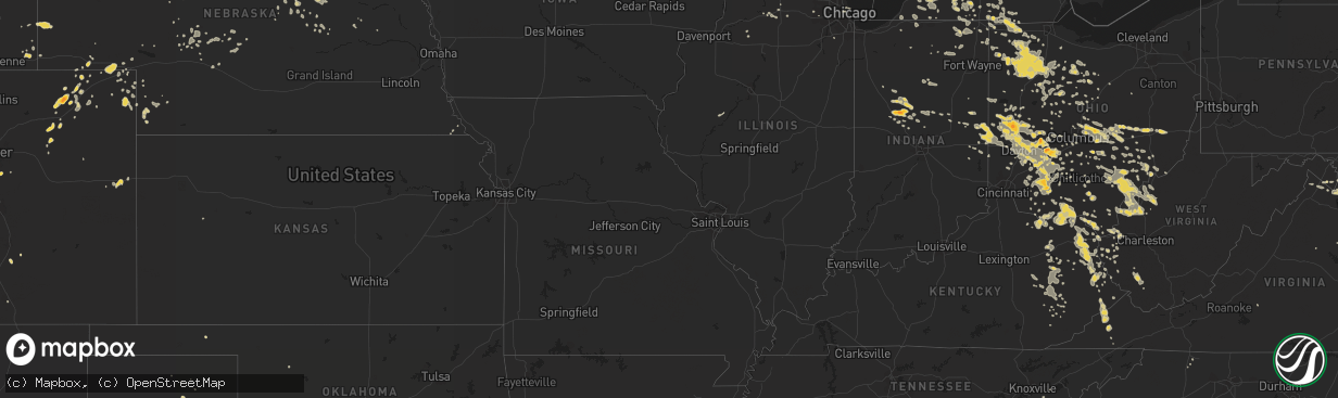 Hail map on July 11, 2011