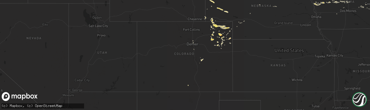 Hail map in Colorado on July 11, 2014