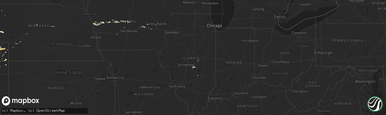 Hail map in Illinois on July 11, 2014