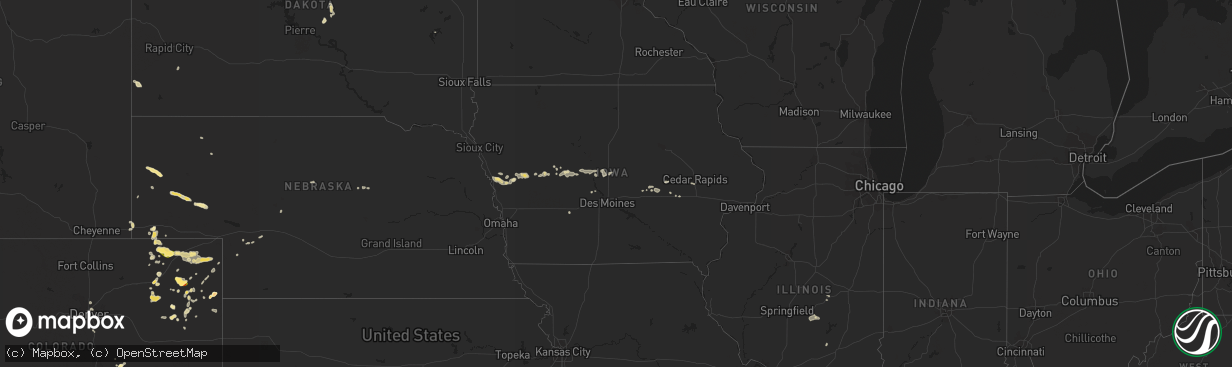 Hail map in Iowa on July 11, 2014