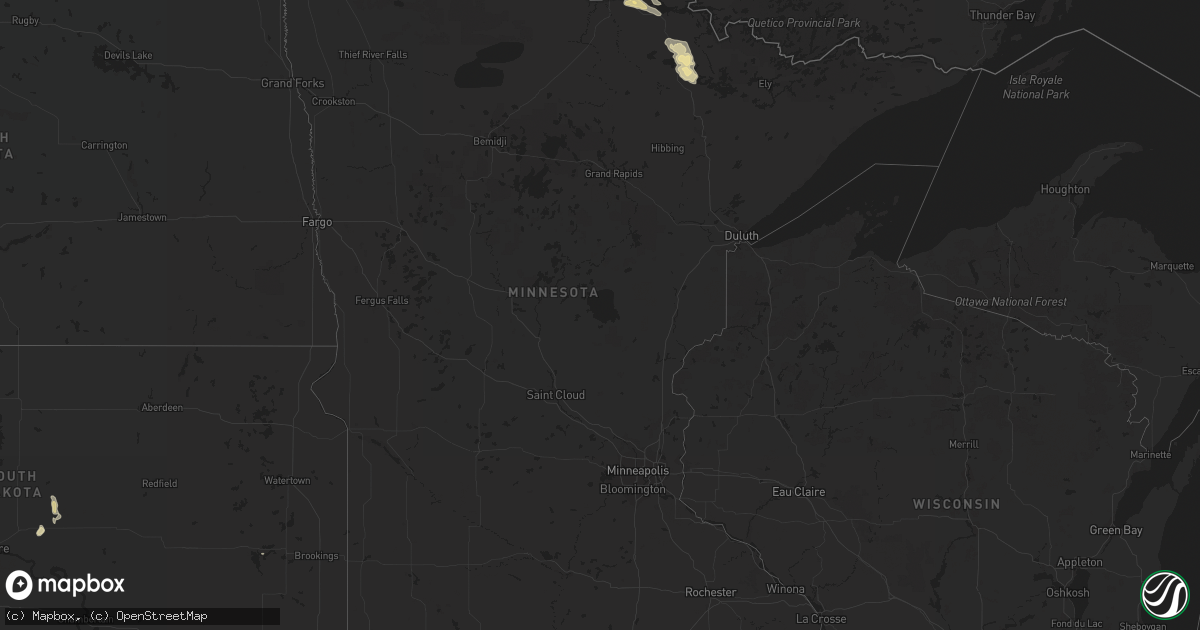 Hail map in Minnesota on July 11, 2014