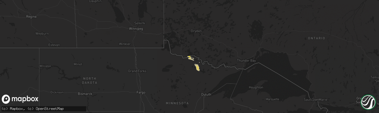 Hail map on July 11, 2014