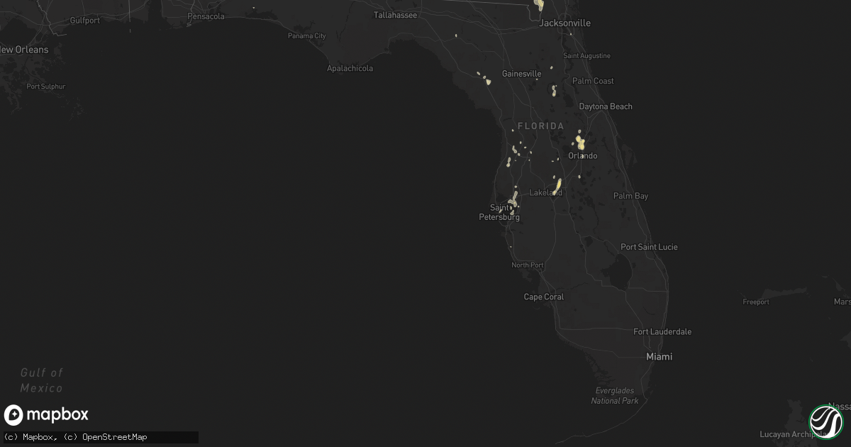 Hail map in Florida on July 11, 2015