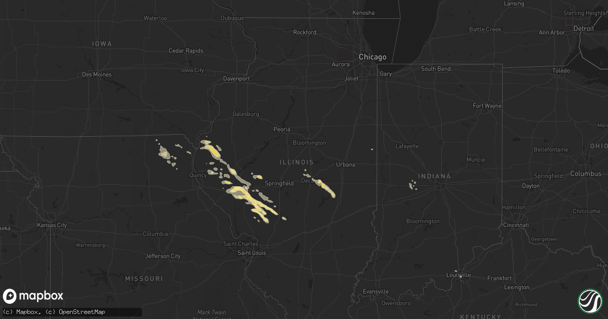Hail map in Illinois on July 11, 2015