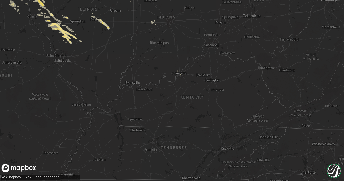 Hail map in Kentucky on July 11, 2015