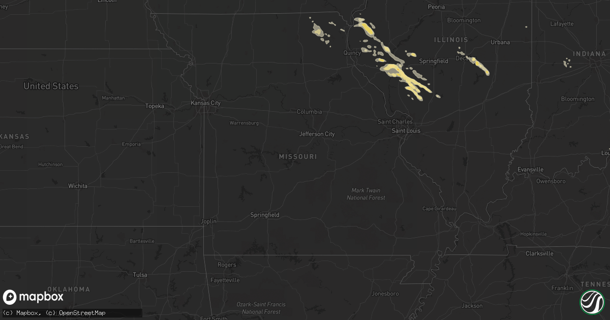 Hail map in Missouri on July 11, 2015