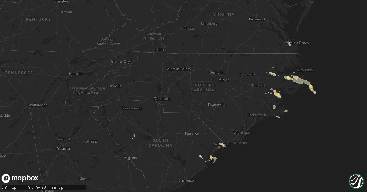 Hail map in North Carolina on July 11, 2015
