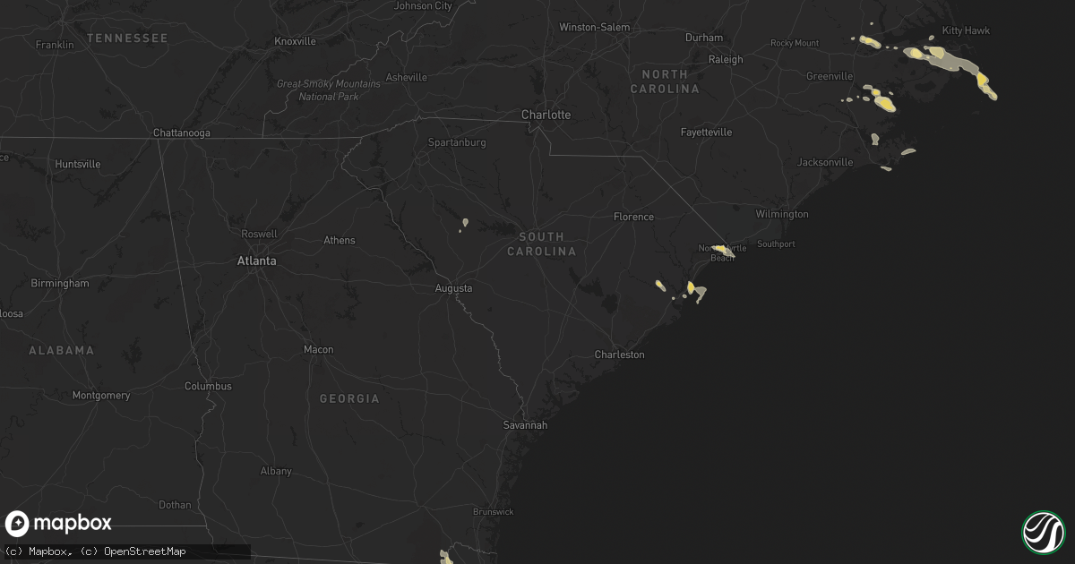 Hail map in South Carolina on July 11, 2015