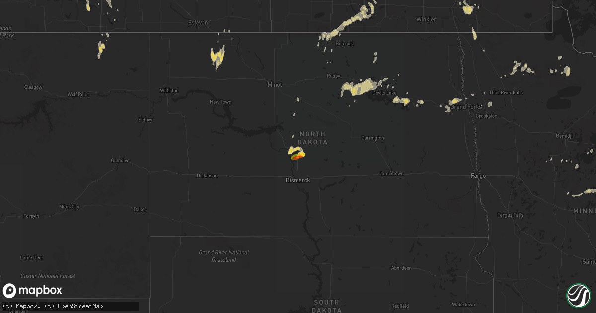 Hail map on July 11, 2015