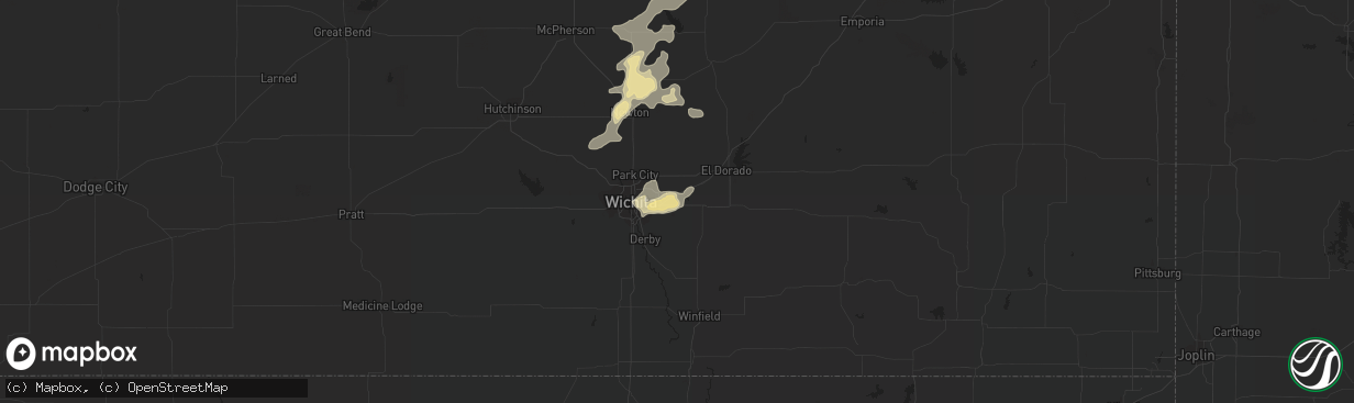 Hail map in Andover, KS on July 11, 2016