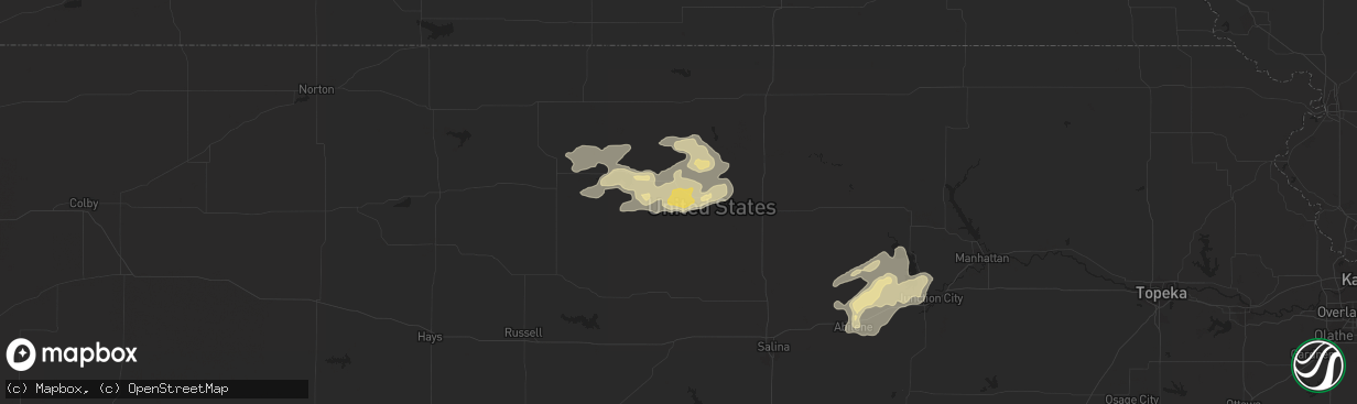 Hail map in Beloit, KS on July 11, 2016