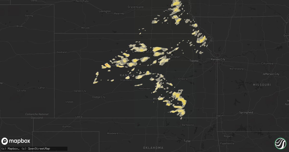 Hail map in Kansas on July 11, 2016