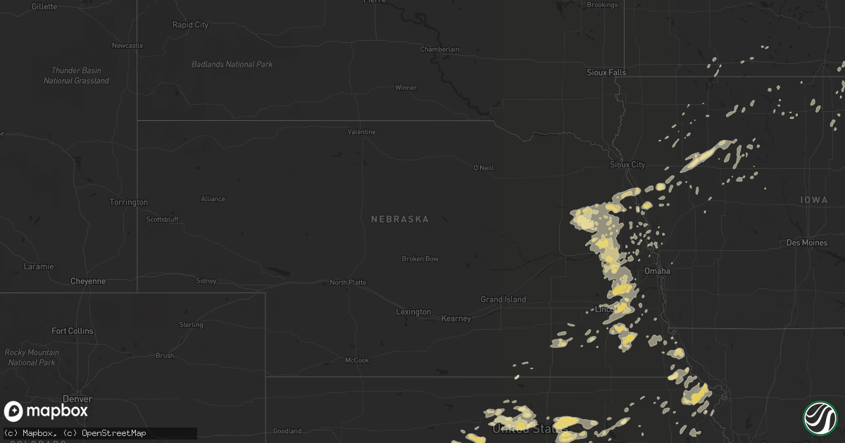Hail map in Nebraska on July 11, 2016